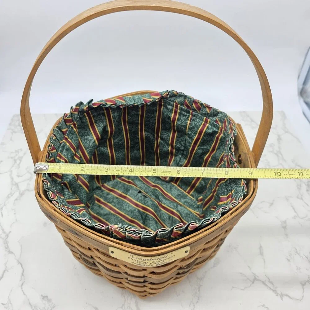 Vintage Longaberger 1997 Christmas Snowflake Basket Liner Protector USA Holiday